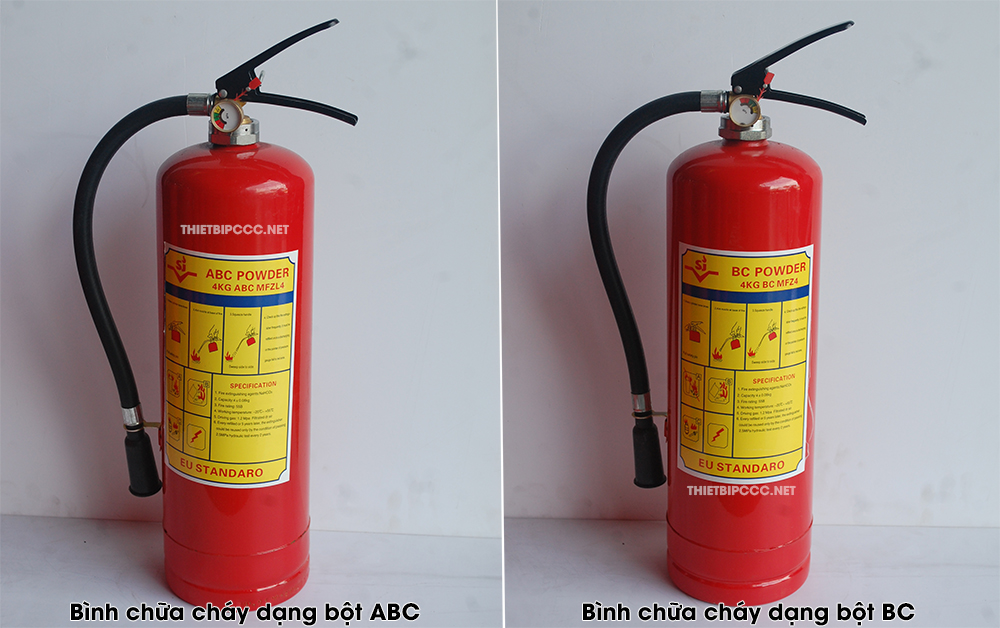 So sánh bình chữa cháy bột BC và bột ABC khác nhau như thế nào?